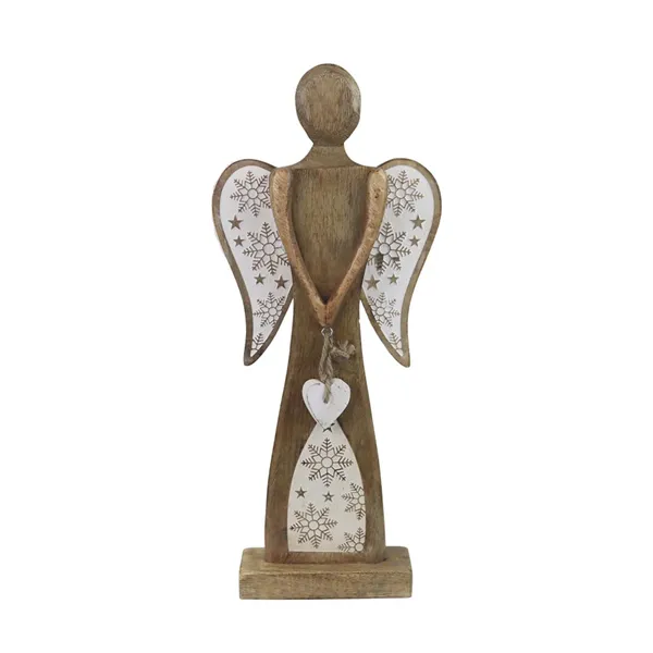 Angel with white heart and snowflakes O0357