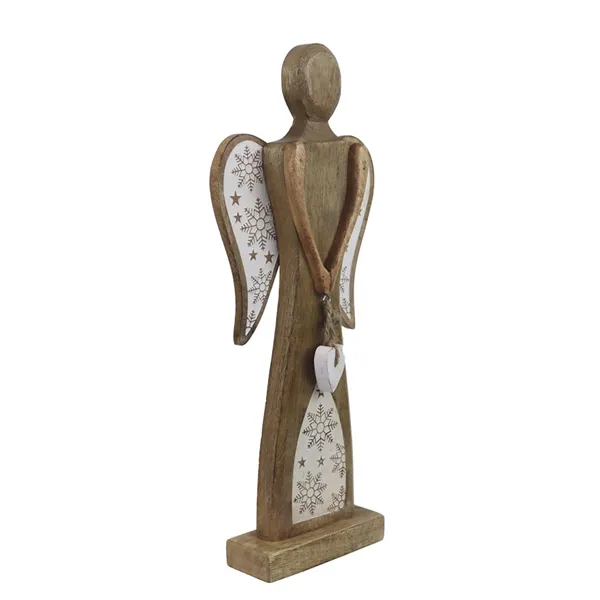 Angel with white heart and snowflakes O0357