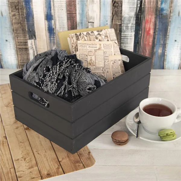 Wood box 36x26x15 cm anthracite