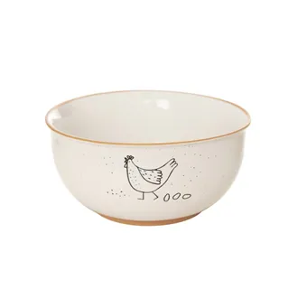 Bowl ceramic FARM hen O0385