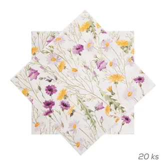 Paper napkin spring flowers 20 pcs 33x33 cm purple O0565