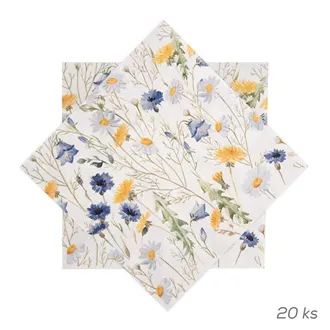 Paper napkin spring flowers 20 pcs 33x33 cm blue O0566