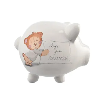 Money box ker. First money box white 10x8.5x9 cm