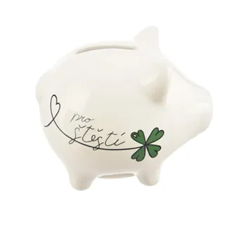 Money box Ker. For luck white 10x8.5x9 cm
