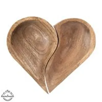 Wooden bowl MANGO heart serving divided XxX cm
