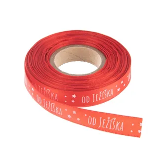 Christmas polyester ribbon From Santa Claus 25 m red