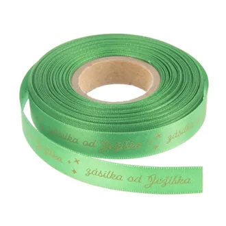 Polyester Christmas ribbon Santa Claus's gift 25 m green