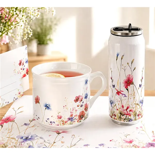 Ceramic mug with flowers 0.5 l O0639