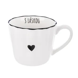 Porcelain mug HEART with the inscription in Czech 0.4 l O0643