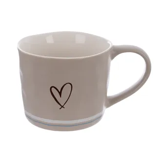 Porcelain mug HEART 0.4 l beige O0644-26