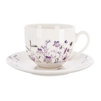 Porcelain mug + saucer MEADOW 0.28 l O0650