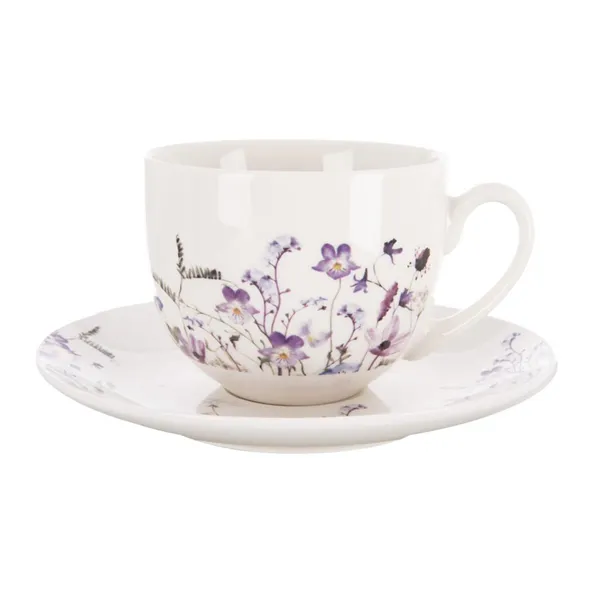 Porcelain mug + saucer MEADOW 0.28 l O0650