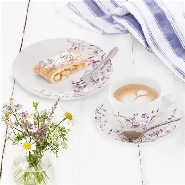 Porcelain mug + saucer MEADOW 0.28 l O0650