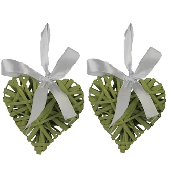 Heart 10cm, light  green , Set 2 P0229-15