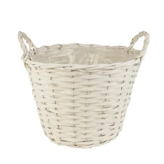 Basket with plastic white P0244