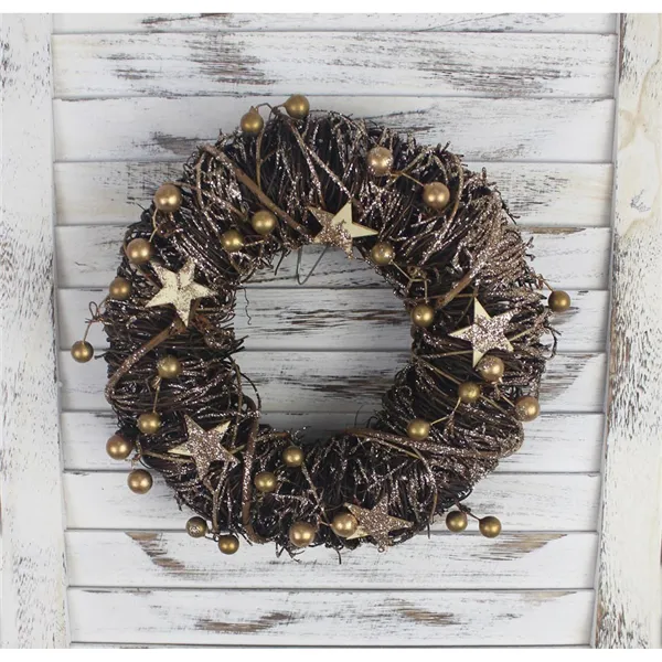 Wreath with gold ornaments dia. 24cm P0472