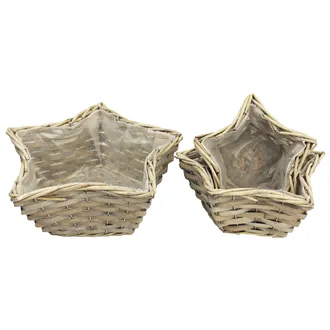 Basket star grey, set 3pcs P0682