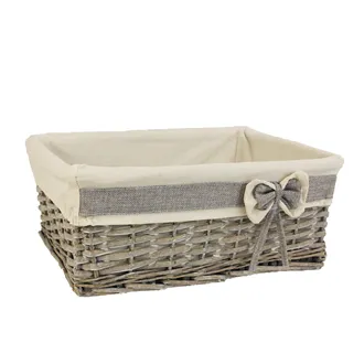 Grey basket with fabric middle P0860/S