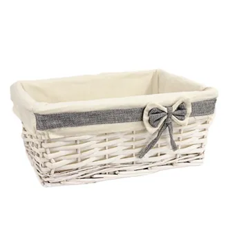 White basket with fabric middle P1374/S