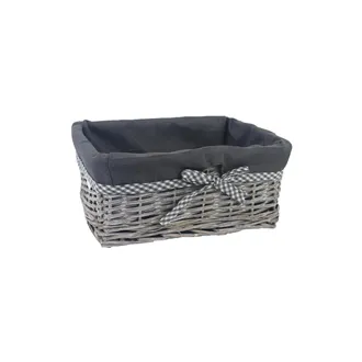 Grey basket with fabric middle P1376/S