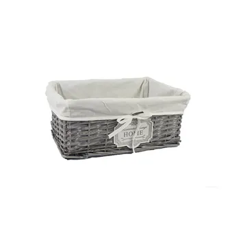 Grey basket with fabric large P1378/V