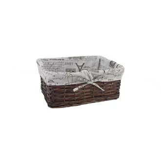Brown basket with fabric middle P1380/S