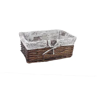 Brown basket with fabric large P1380/V