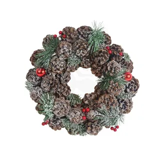 Decorative pinecone wreath P1901