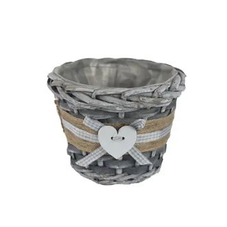 Plastic lined flower pot grey P2024/1