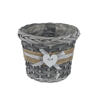 Plastic lined flower pot grey P2024/2
