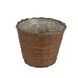 Plastic lined flower pot brown P2026/3
