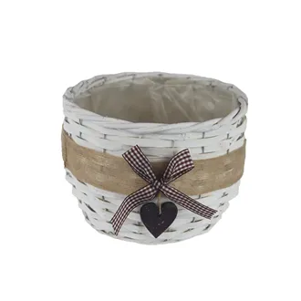 Plastic lined flower pot white P2028/3