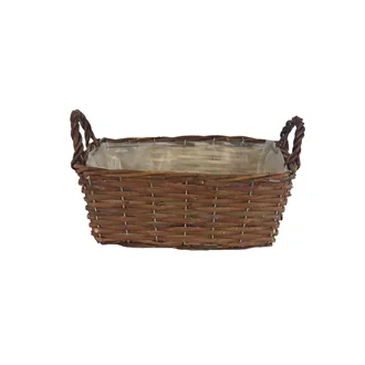 Plastic lined flower pot brown P2037/V