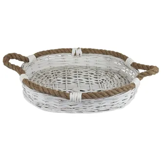 Basket white oval large P2038/V