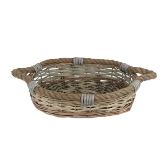 Basket, oval grey small P2039/M