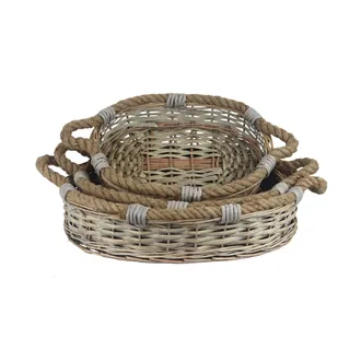 Basket oval grey, S/3 P2039