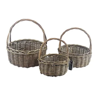 Wicker basket grey, 3 pcs P2219