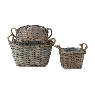 Planter with plastic lining, 3 pcs P2273