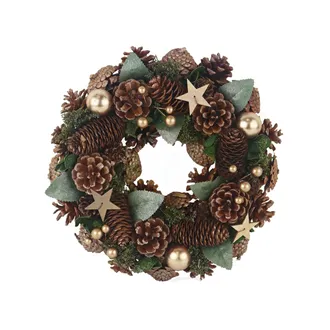 Christmas wreath with pine cones P2278