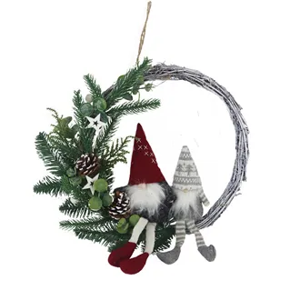 Christmas wreath with elf P2294