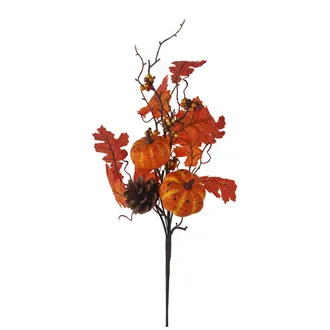 Autumn decoration branch with pumpkin P2330