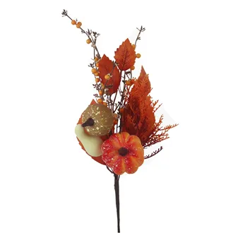 Autumn decoration branch with pumpkin P2331