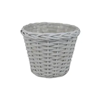 Flower planter basket with plastic lining P2402/2