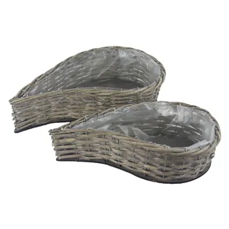 Wicker planter S/2 P2499