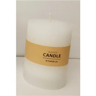 Rustic White Pillar Candle 7 x 7.5 cm S0574-01