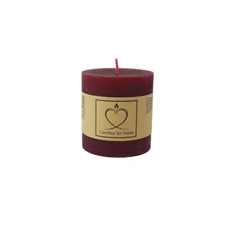 Rustic Dark Red Pillar Candle 7 x 7.5 cm S0574-11