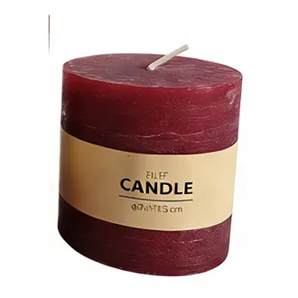 Rustic Dark Red Pillar Candle 7 x 7.5 cm S0574-11