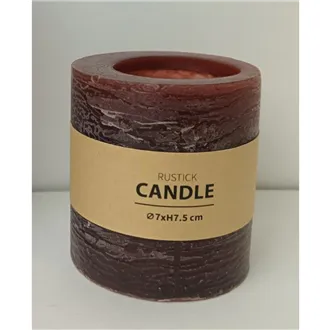 Rustic Brown Pillar Candle 7 x 7.5 cm S0574-18