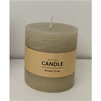 Rustic Grey Pillar Candle 7 x 7.5 cm S0574-21