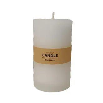 Rustic White Pillar Candle 7 x 10 cm S0575-01